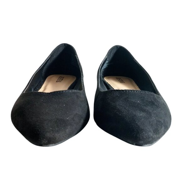 Just Fab Women's Black Flat Pointed Toe Faux Suede Shoes Size 9 - Picture 6 of 10